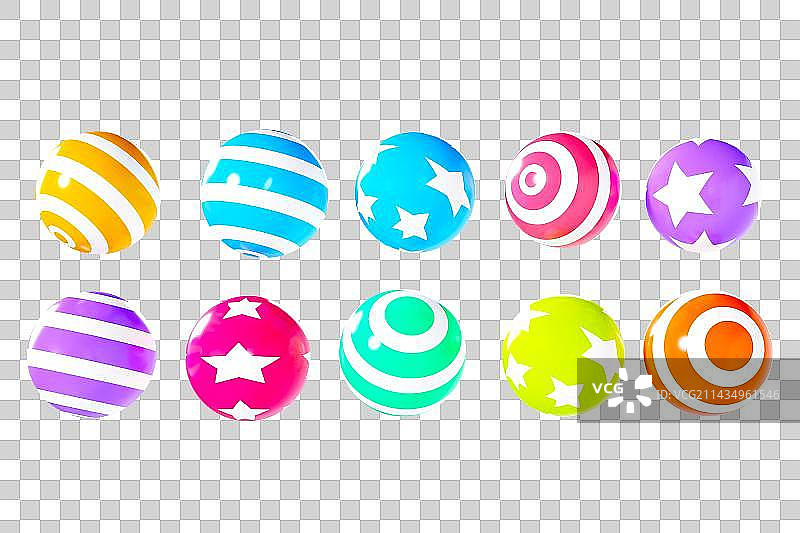 C4D立体彩色球体元素图片素材