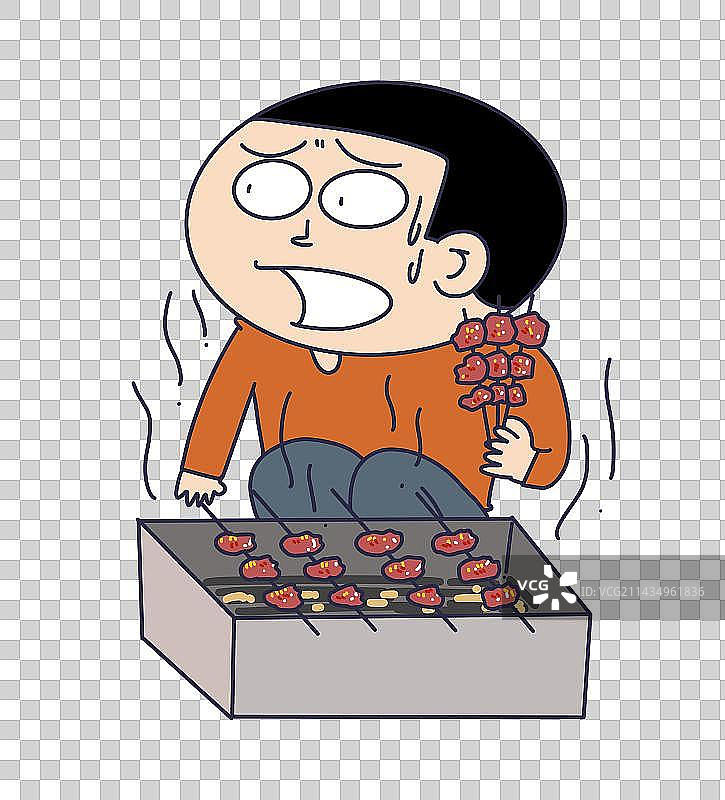 元素：路边烧烤的人物图片素材