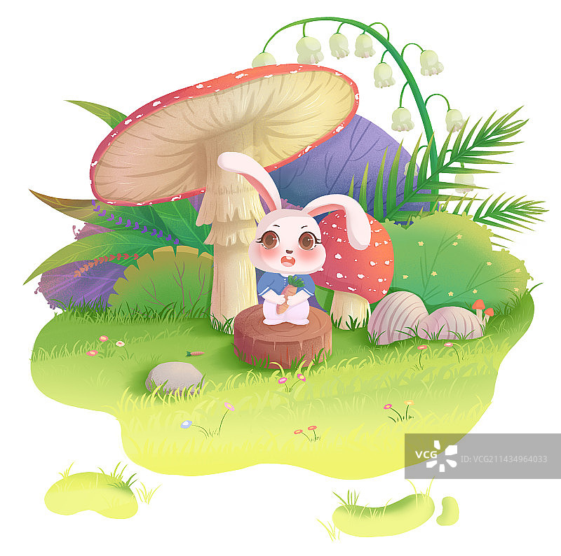 植物草丛小场景插画图片素材