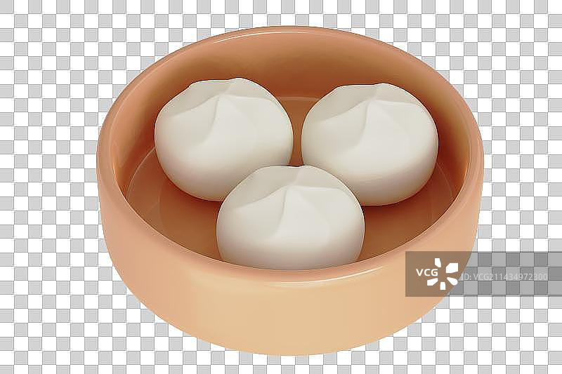 蒸笼包子三维插画图片素材