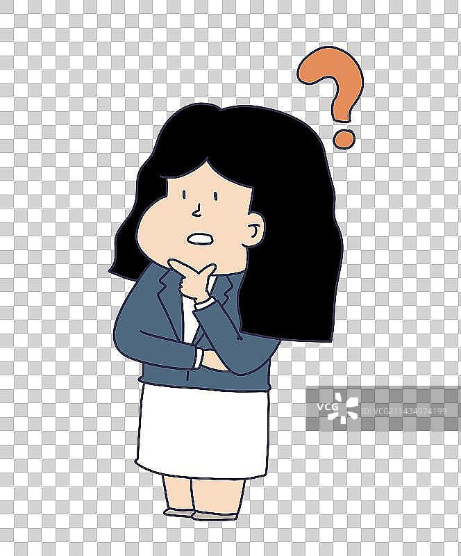 元素：疑问问题的女性图片素材