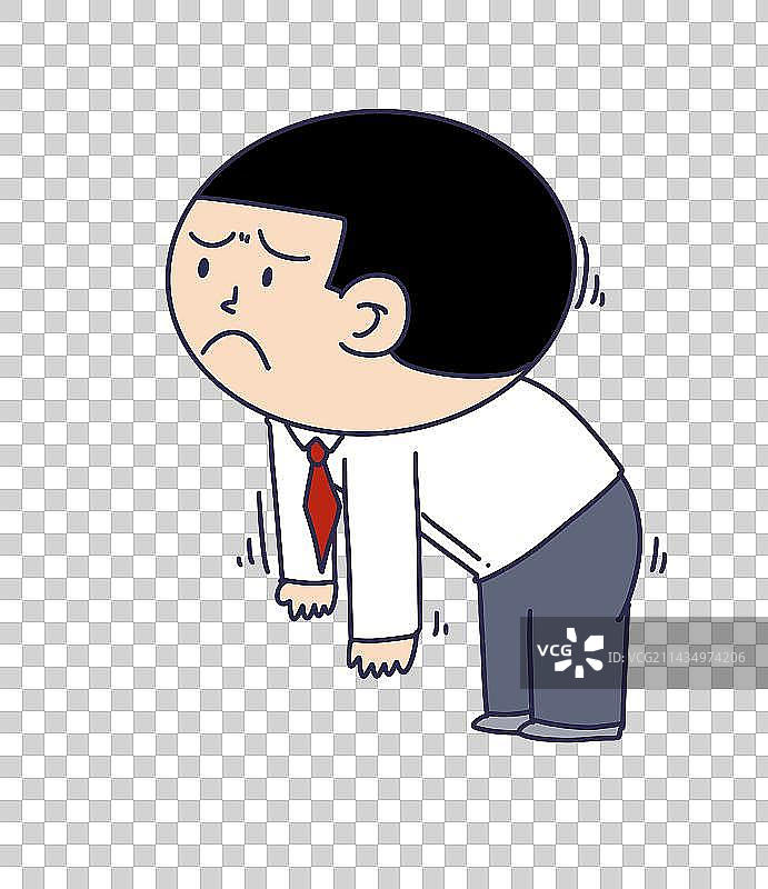 元素：情绪低落的职场打工人图片素材
