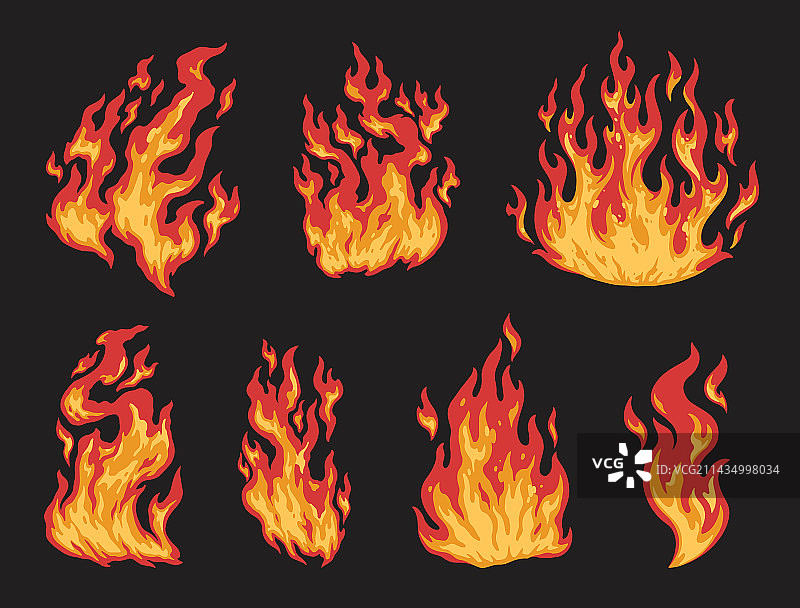 彩色火焰燃烧图案标识图片素材