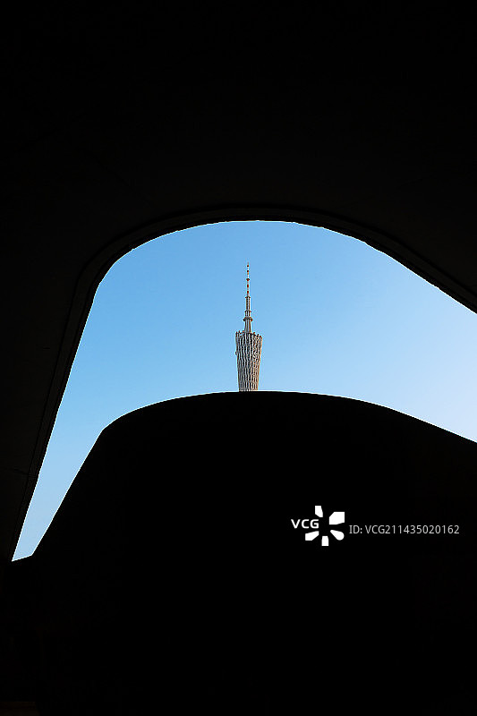 晴空下的广州塔图片素材