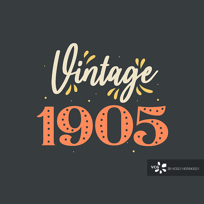 1905年复古生日图片素材