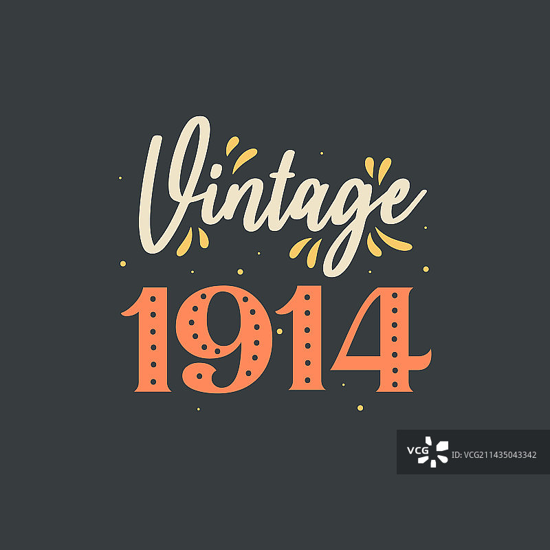 1914年复古生日图片素材