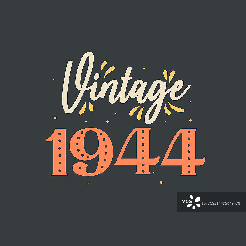 1944年复古生日图片素材