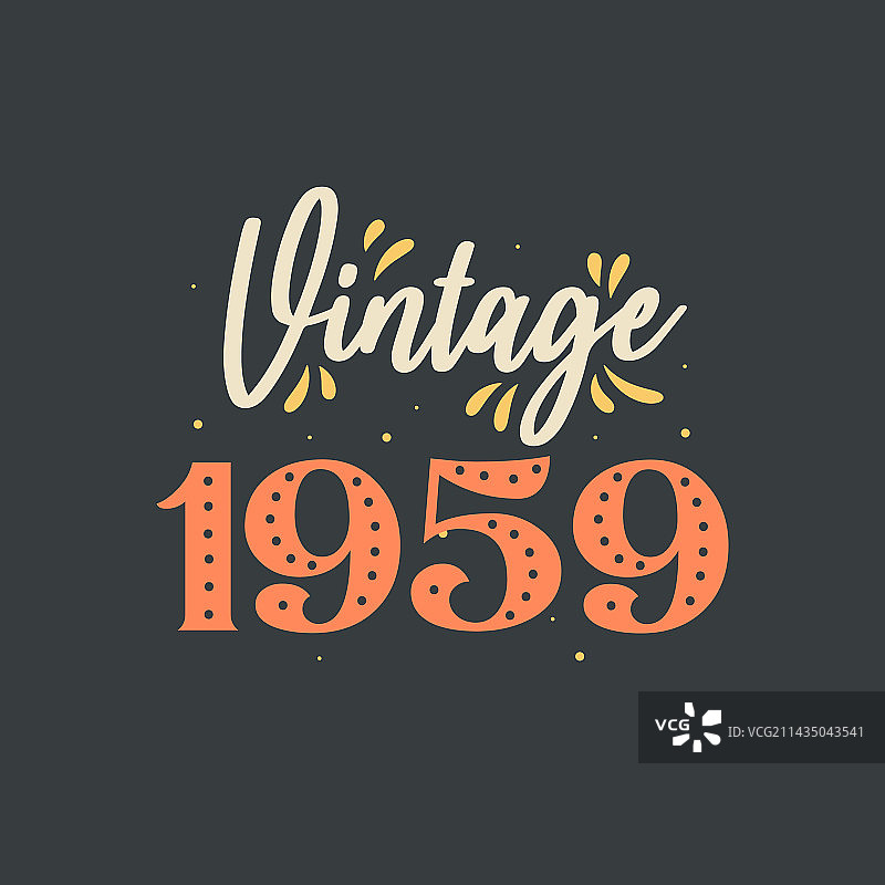 1959年复古生日图片素材