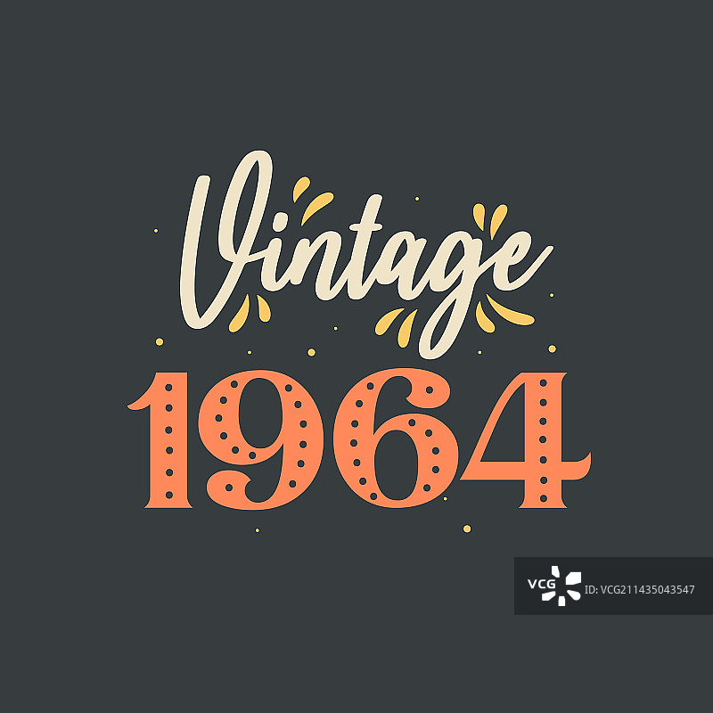 1964年复古生日元素图片素材