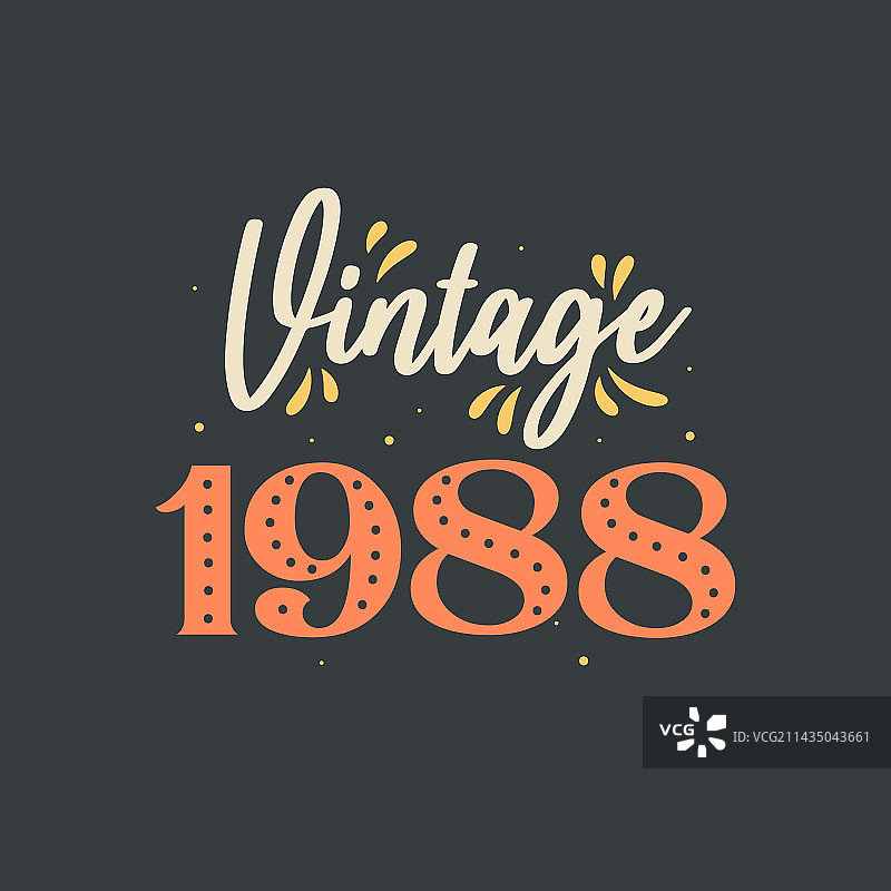 1988年复古生日纪念图片素材