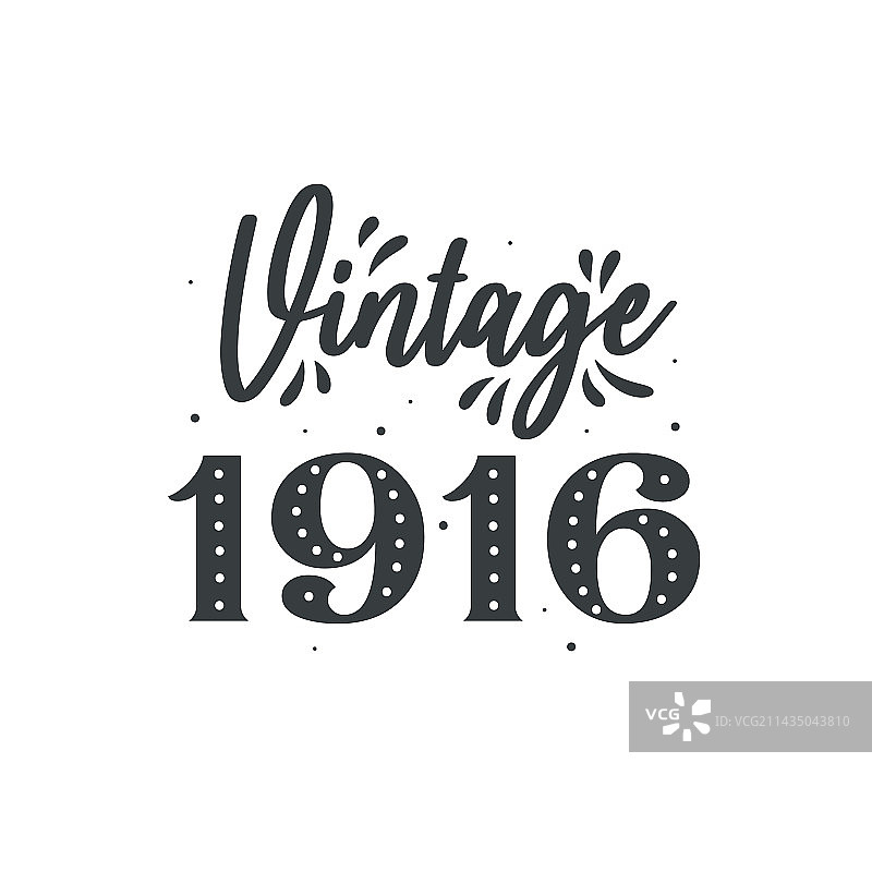 1916年复古生日纪念图片素材