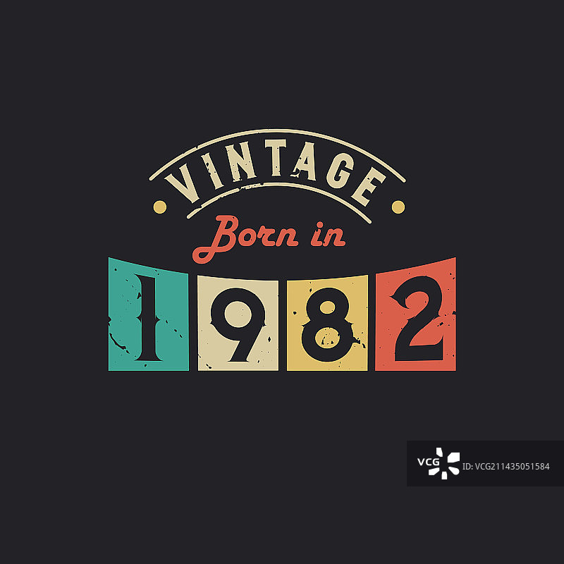 1982年复古生日图片素材