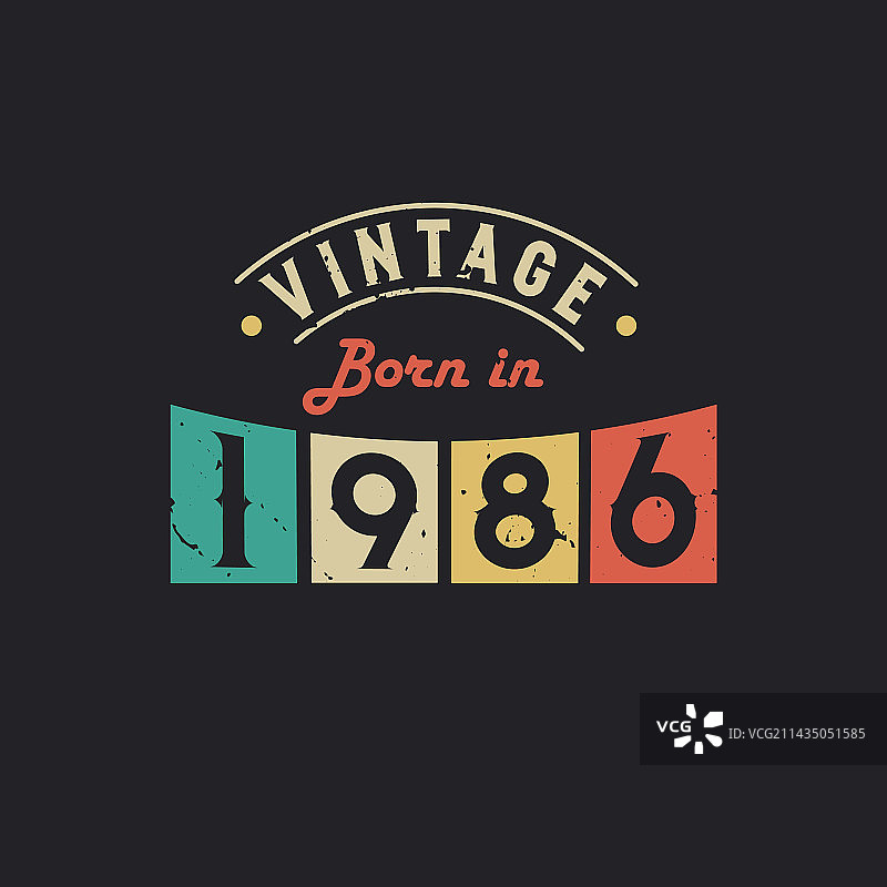 1986年复古生日图片素材