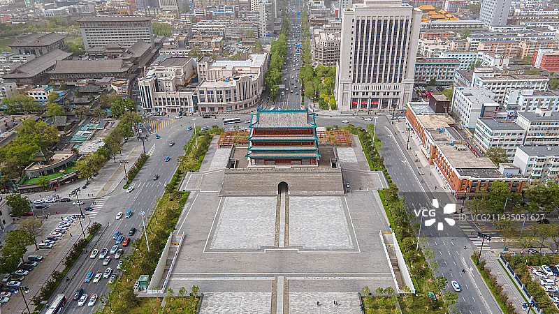 太原 五一广场  首义门 航拍图片素材