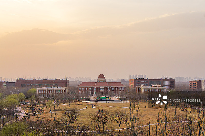 南开大学木斋图书馆晚霞图片素材