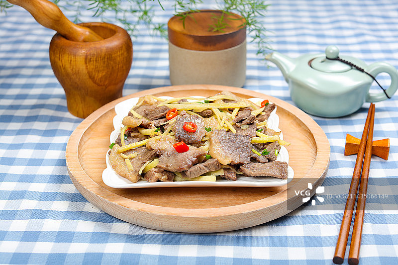 美味农家菜姜丝小炒黄牛肉图片素材