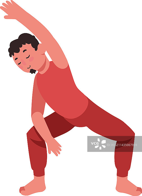 三角形瑜伽姿势的男人图片素材