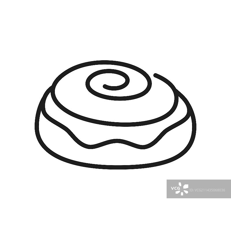 肉桂面包烘焙食品产品线性图标图片素材