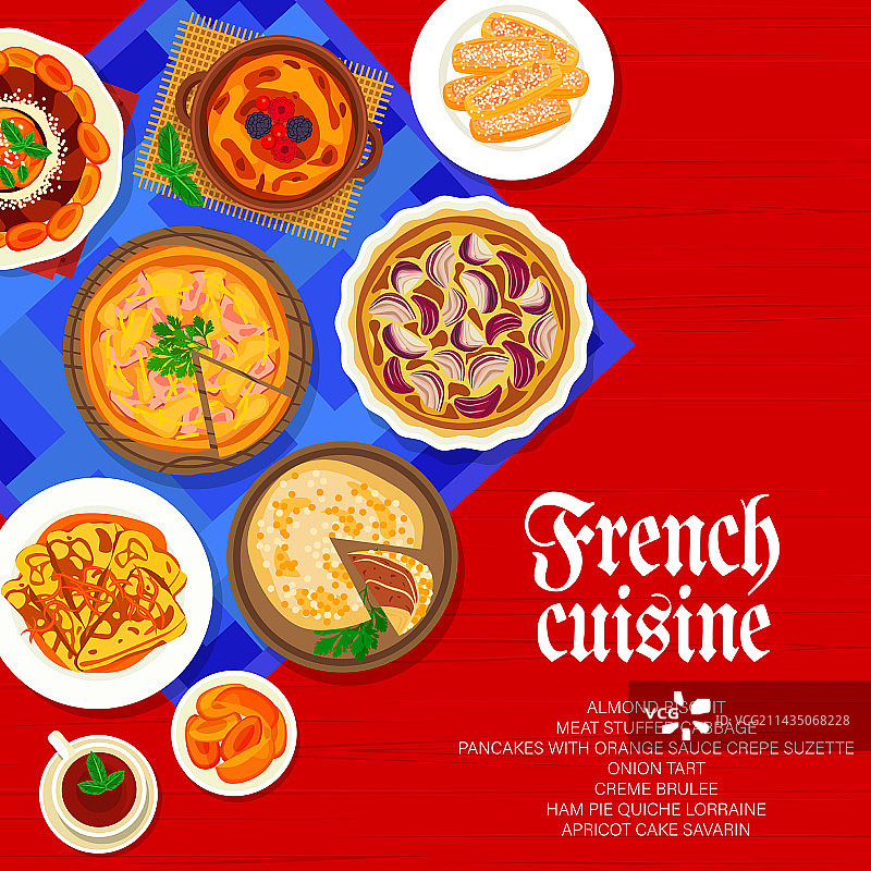 法国美食菜单封面和菜品列表图片素材