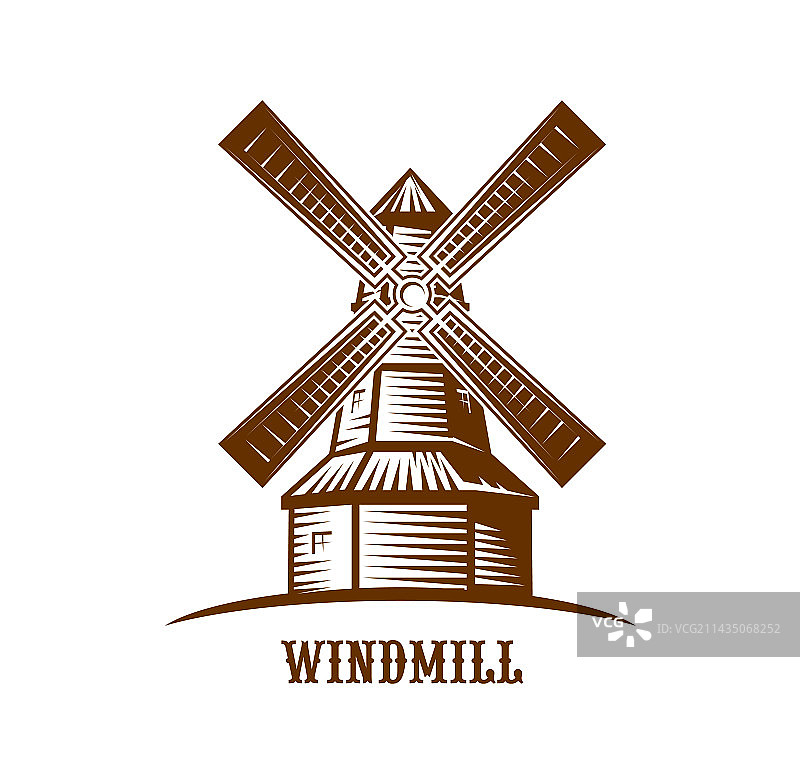 风车图标农场木制风车塔图片素材