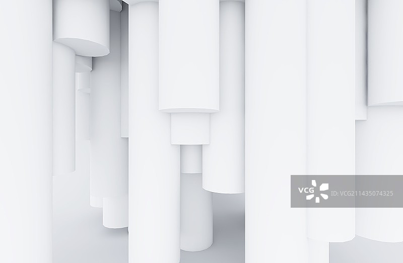 高低错落的白色圆柱体图片素材