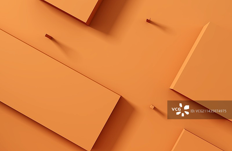 橙色的立体方形图片素材