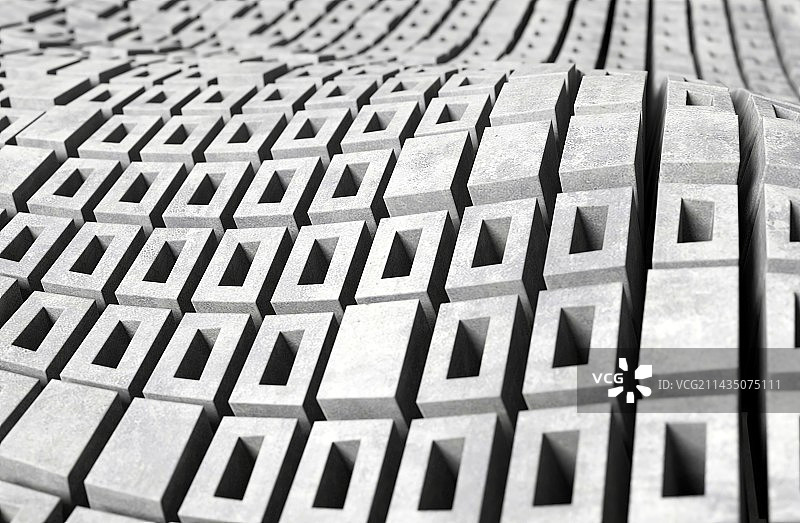 长方体组成弯曲不平的背景图片素材