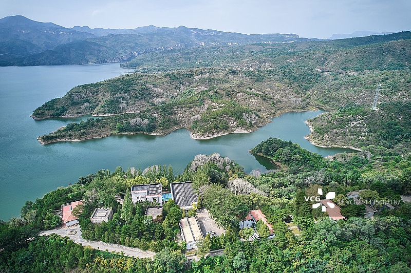 航拍北京白河堡水库风光图片素材