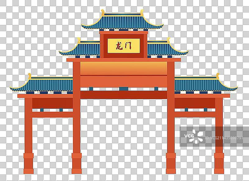 鲤鱼跃龙门金榜题名高考龙门插画矢量元素图片素材