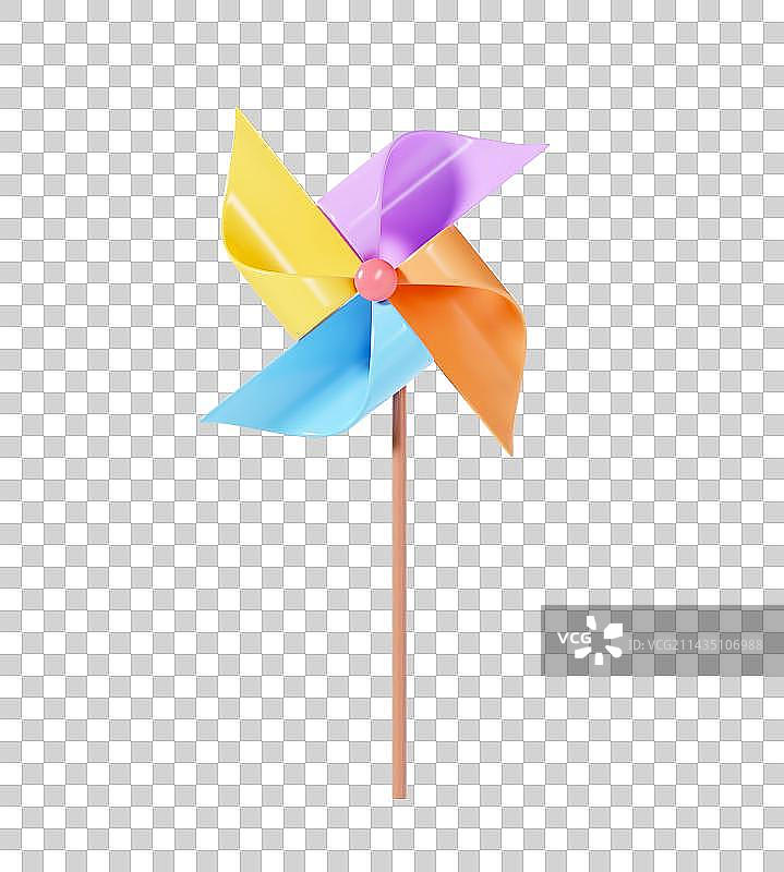 C4D立体纸风车元素图片素材