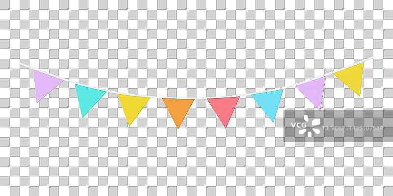 C4D立体三角小彩旗图片素材