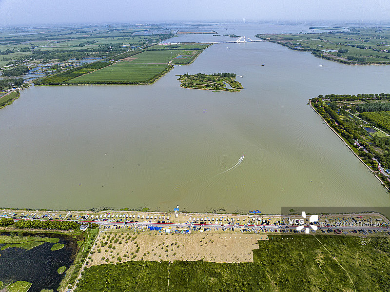 航拍江苏省淮安市白马湖生态旅游区图片素材