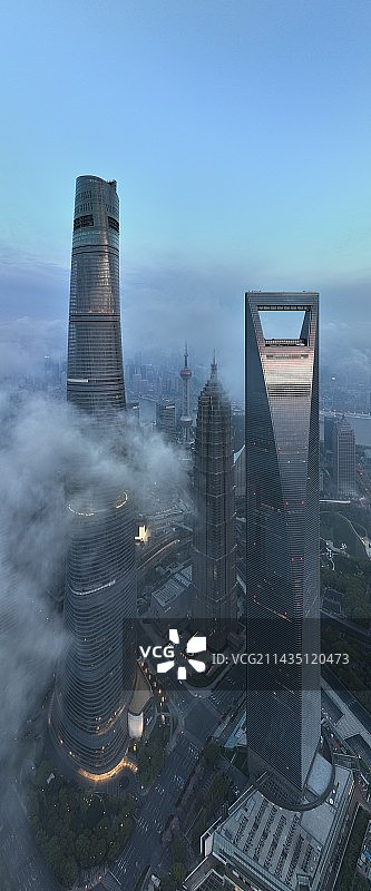 上海浦东陆家嘴金融贸易区地标建筑四件套图片素材