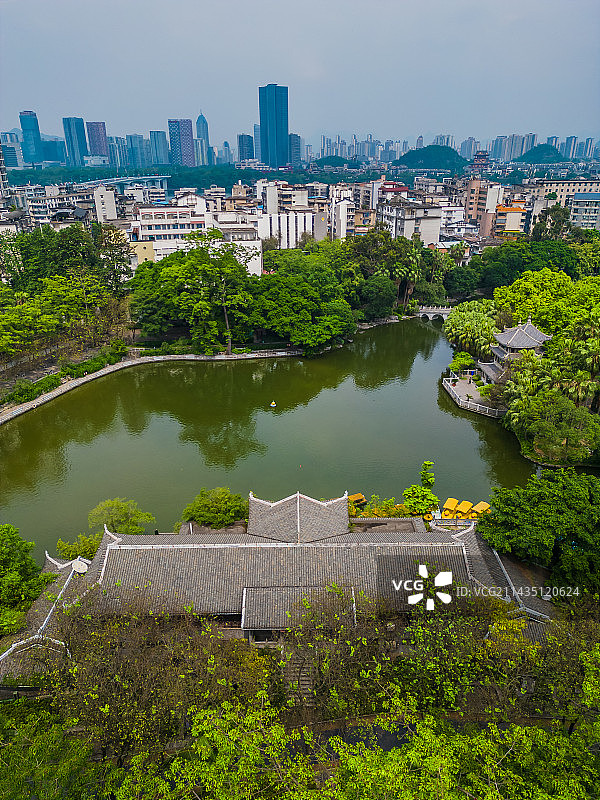 柳州城中区航拍柳侯公园图片素材