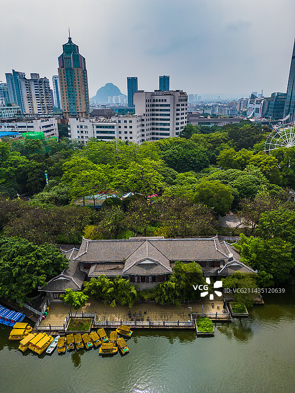 柳州城中区航拍柳侯公园图片素材