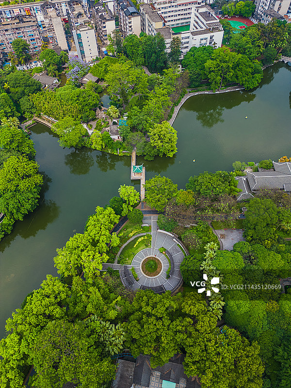 柳州城中区航拍柳侯公园图片素材