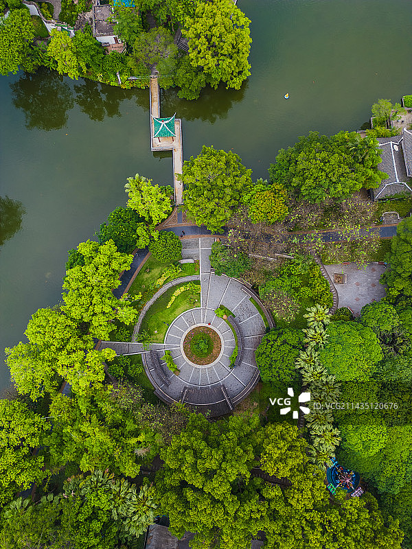 柳州城中区航拍柳侯公园图片素材