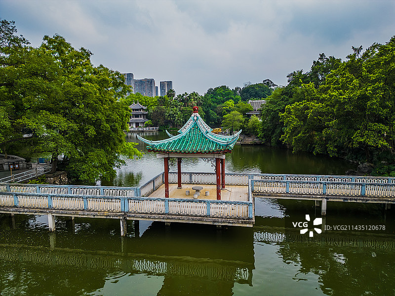 柳州城中区航拍柳侯公园图片素材