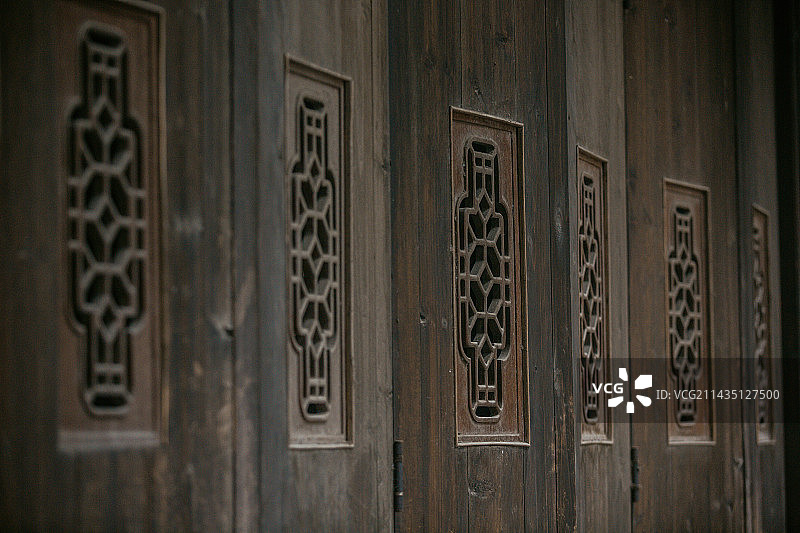 中式木花窗图片素材