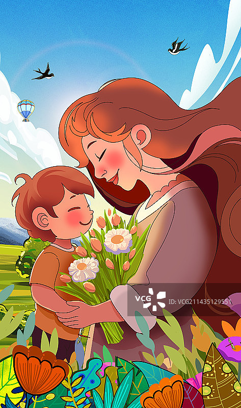 母亲节手绘海报素材图片素材