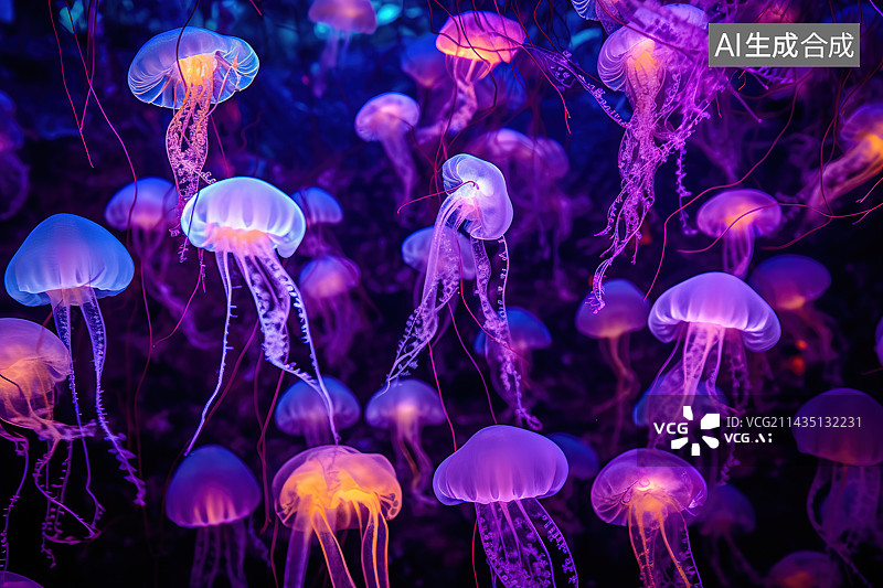 【AI数字艺术】水母图片素材