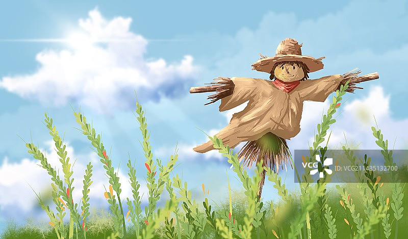 田园风景插画图片素材