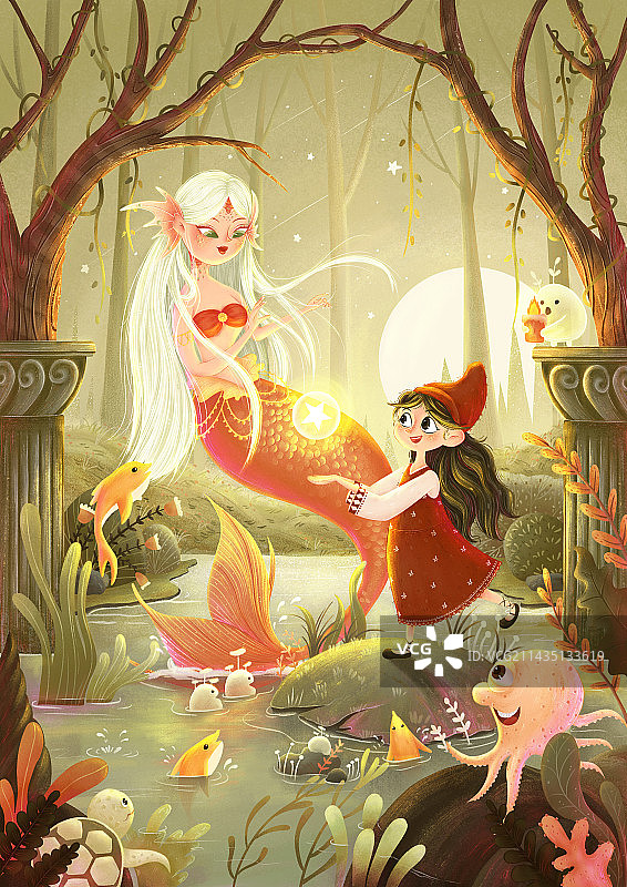 人鱼丛林秘境图片素材