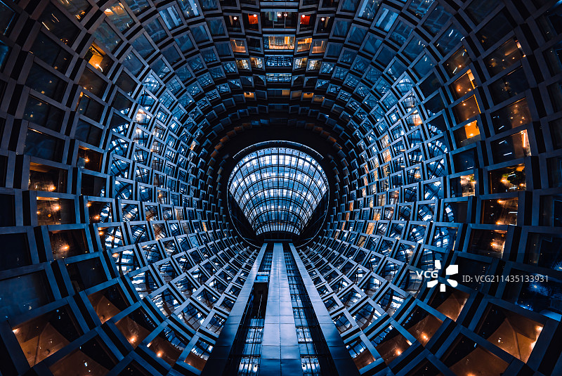 北京现代建筑科幻中庭穹顶图片素材