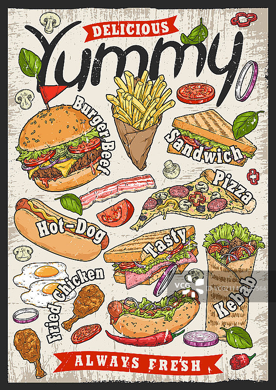 美味复古宣传单图片素材