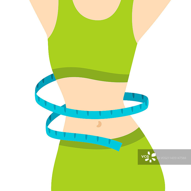 带测量带的苗条女人图片素材