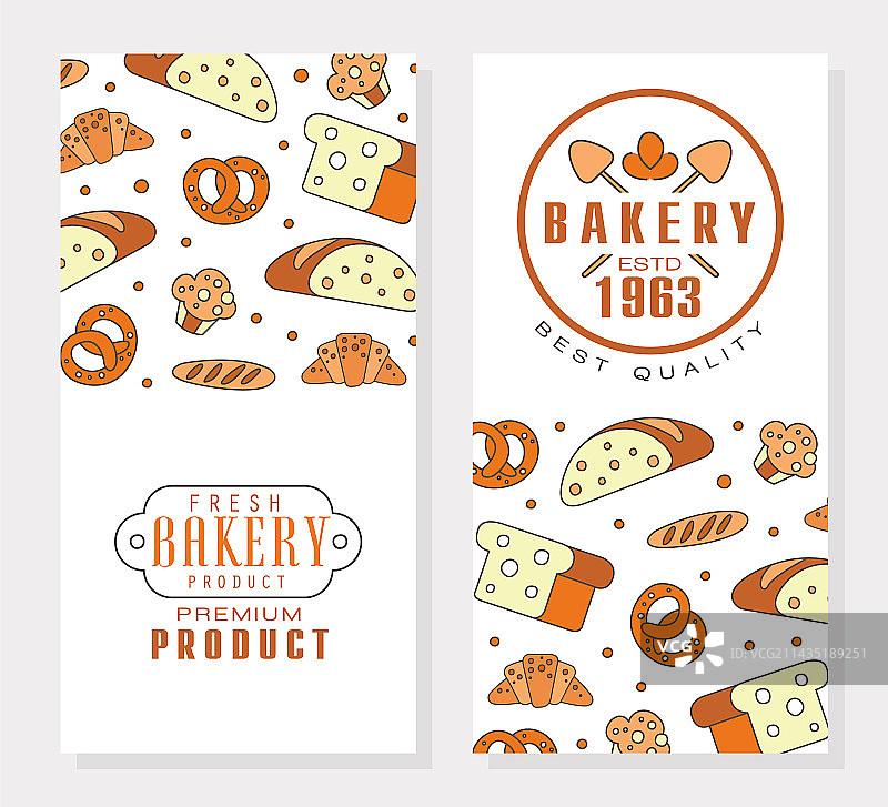 新鲜面包和烘焙产品宣传单图片素材