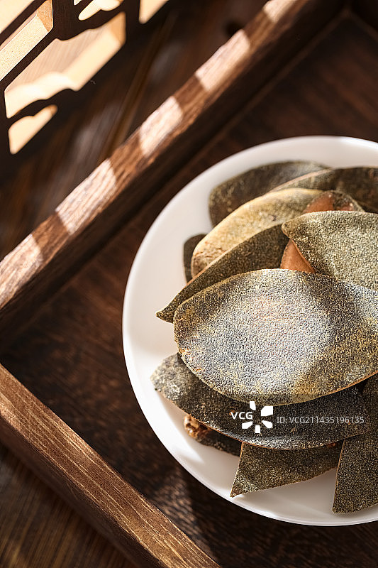 化痰止咳中药饮片化州橘红片图片素材