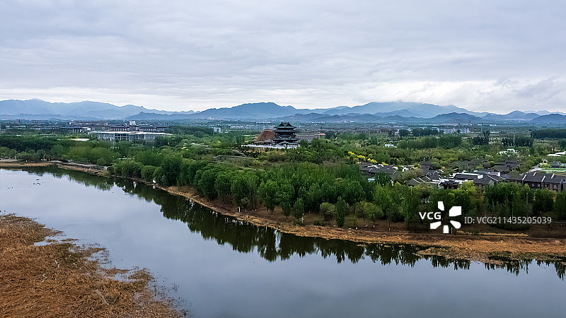 立夏时节航拍延庆世园永宁阁图片素材