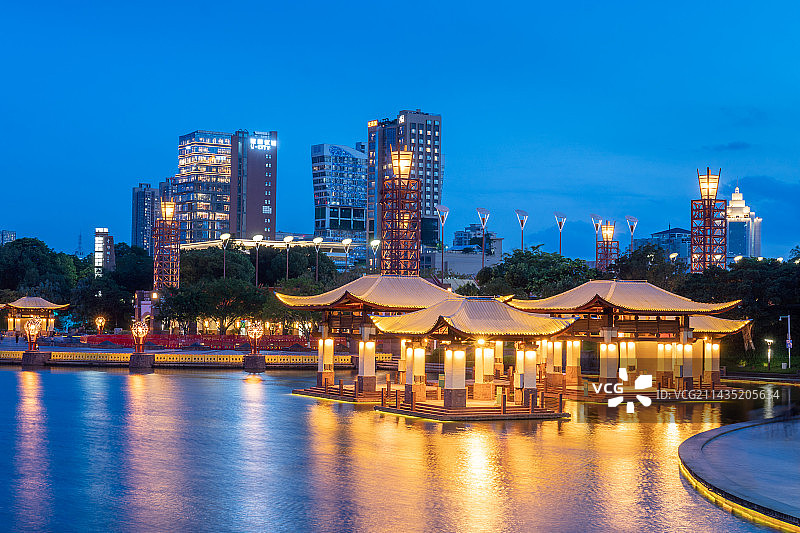 广东佛山南海千灯湖夜景图片素材